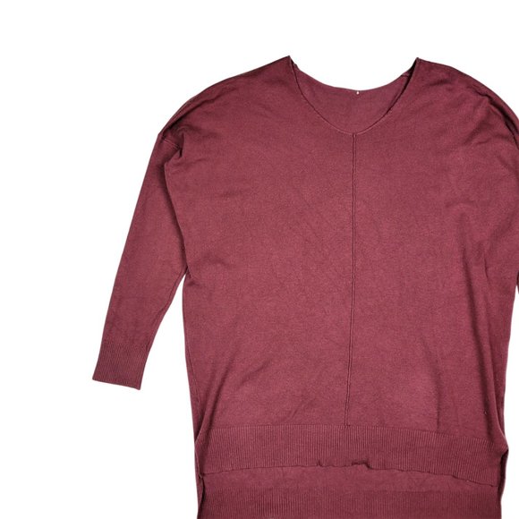 (Up To 50% Off SALE) Long Mauve Tunic Half Sleeve V Neck Top - Picture 2 of 4